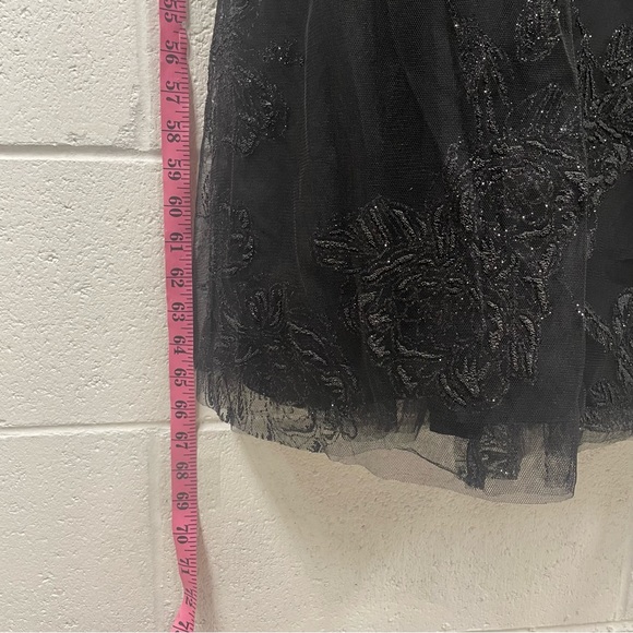 NWOT Hayley Paige Occasions Black Caviar Beaded Floral A Line Gown 52116 - Picture 13 of 15